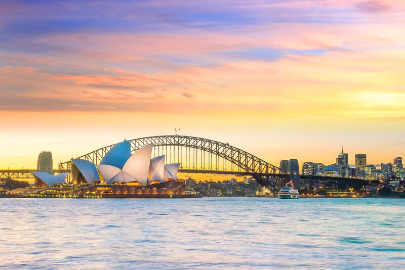 Sydney harbor with opera house in Australia