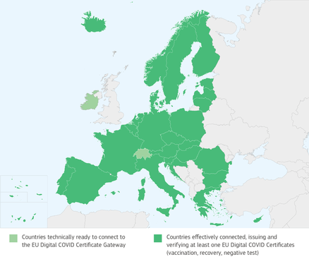 EU Countries Participating in the Green Pass App